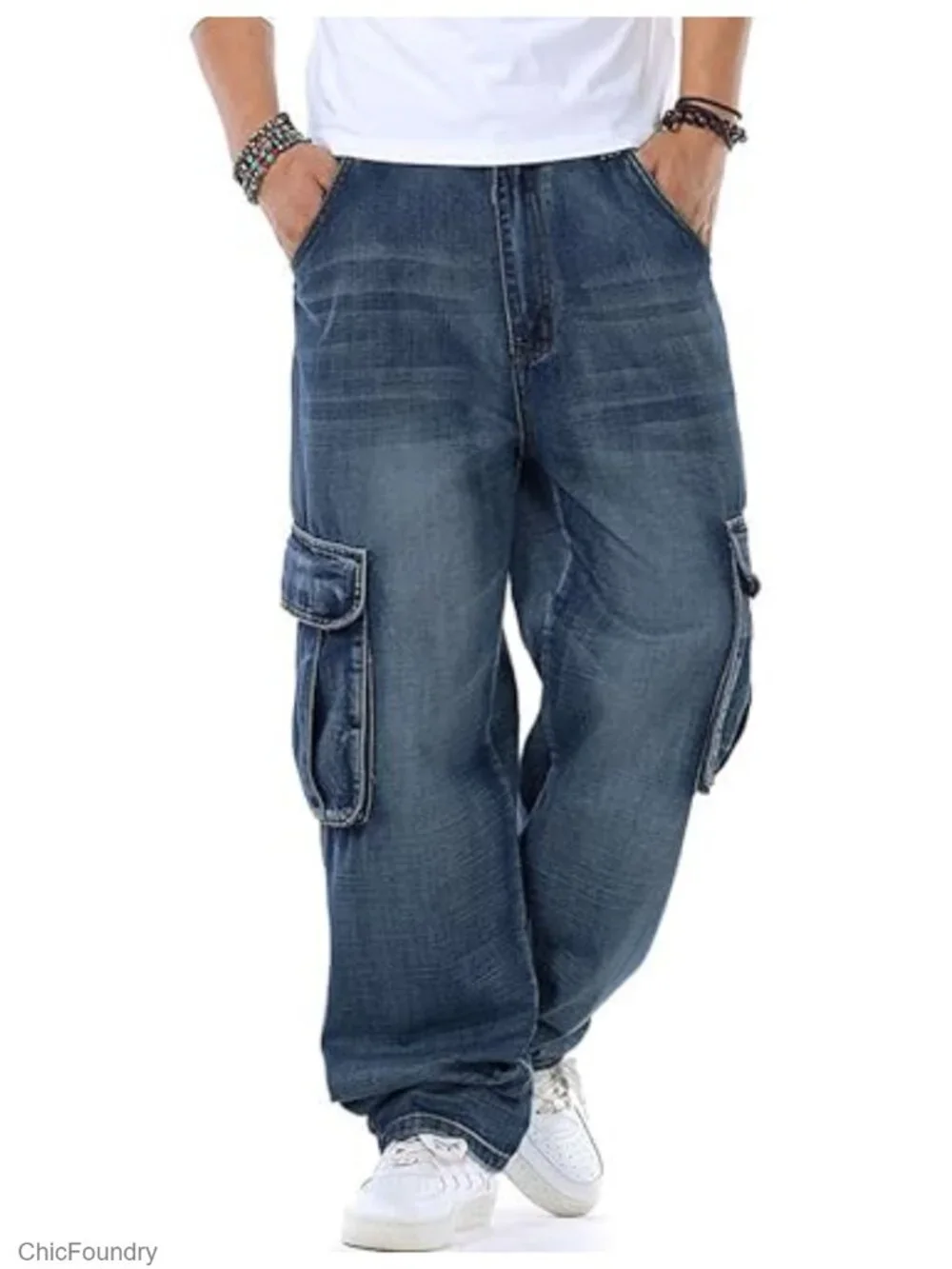 Baggy Cargo Jeans Vintage Washed Multi Pockets Streetwear Skate Jeans Hip Hop